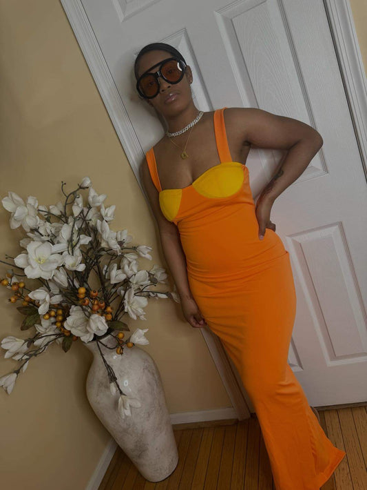 Orange & Yellow Maxi Dress