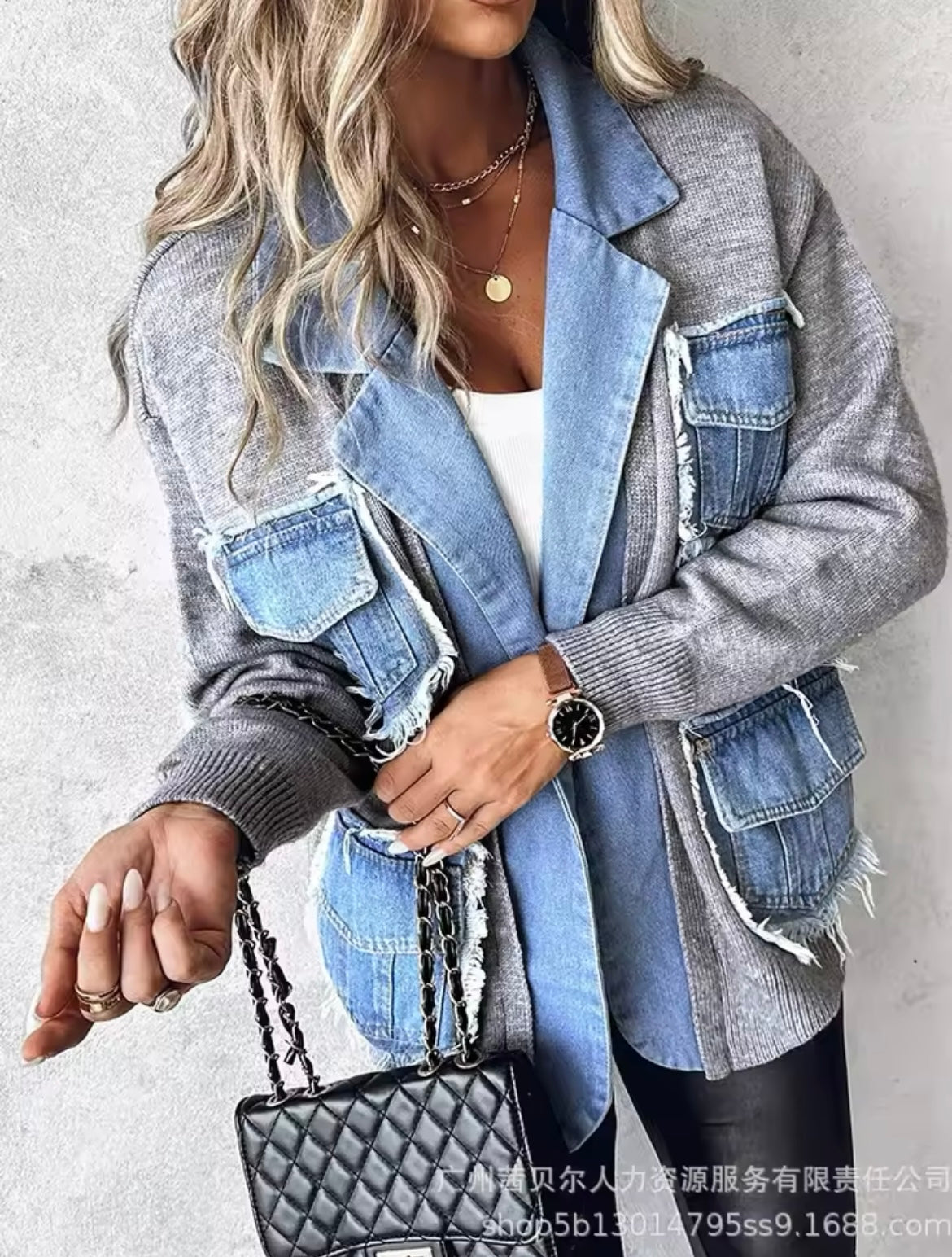 Blue Jean Gray Sweater