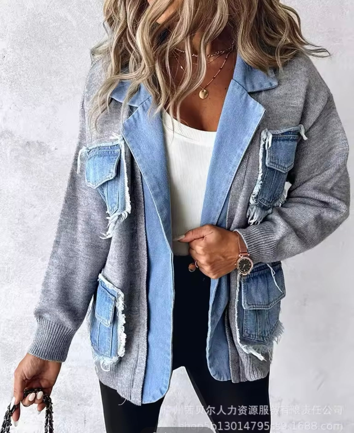 Blue Jean Gray Sweater